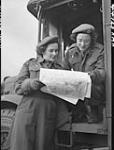 Coralie Field and Peggy Leigh of Canadian Red Cross at Charleton Park 7 Jan. 1945