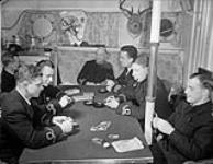 Officers in the wardroom of the destroyer H.M.C.S. ST. FRANCIS, Halifax, Nova Scotia, Canada, April 1943 April 1943.