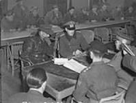 Lieutenant-General Foulkes and General Reichilt negotiating the surrender of German forces in the Netherlands 5 mai 1945