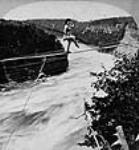 Signorina Maria Spelterini crossing the Niagara Rapids on a tightrope 1876