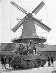 Dutch children riding on a Sherman tank of Lord Strathcona's Horse (Royal Canadians), Harderwijk, Netherlands, 19 April 1945 April 19, 1945.