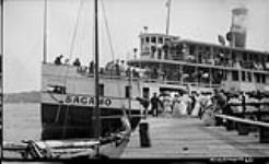Steamer "Sagamo" at wharf, Rosseau Lake, Muskoka Lakes ca. 1907