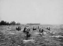 Indians fishing in rapids vers 1885