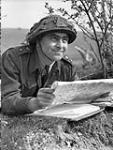 Lieutenant-Colonel Foster M. Matheson, Commanding Officer, Regina Rifle Regiment, during a training exercise, Southampton, England, 14 April 1944 April 14, 1944