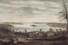 Entrée du port d'Halifax depuis Reeve's Hill, Dartmouth 1839.
