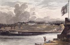 Vue du fort George, Haut-Canada, depuis le fort Niagara (Old Fort Niagara) 1813.