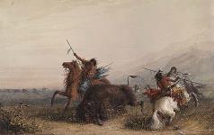 Chasse au bison: attaque à la lance 1867