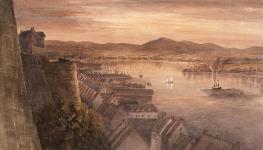 Vue de la citadelle à Québec le soir ca. 1838-1842