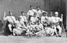 Men from the Mohawk Nation at Kahnawake (Caughnawaga) who were the Canadian lacrosse champions in 1869 1869.