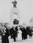 H.M. King George VI and Queen Elizabeth unveiling the National War Memorial 21 May 1939