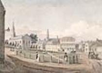 Québec, Bas-Canada. Vue de la Place d'Armes et de l'église anglicane, à partir du Jardin du Gouverneur 1832