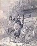 Indiens à l'extérieur d'une loge communale à Nootka 29 March-26 April 1778