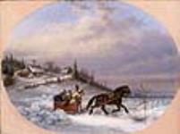 Habitant driving sleigh 1860.