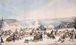 The "43rd Light Infantry" as they "turn out," in their sleighs: at the "Falls of Niagara." 1839 1839