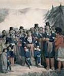 The Presentation of a newly elected chief of the Huron tribe, Canada ca. 1841.