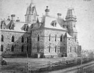 Construction of the West Block - west end - Parliament Buildings ca. 1868