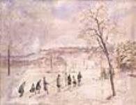 Partie de curling au parc High, Toronto 1836