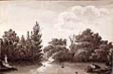 River Scene with Lady on Wharf after 1823