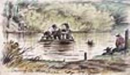 Traversée de la rivière Assiniboine, depuis le côté est June 1862