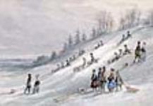En toboggan près de Montréal, Canada-Est ca 1850