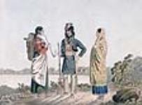 A halfcast [Métis] and his two wives ca. 1825-1826
