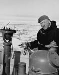 Inspector Henry Larsen aboard the Royal Canadian Mounted Police (R.C.M.P.) patrol vessel ST. ROCH ca. 1944