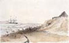 H.M.S. Pique bloqué par les glaces à Arichat, île Madame 12 May 1838