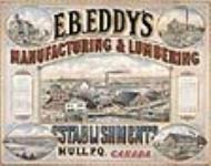 Usine de transformation de bois E.B. Eddy, Hull : Affiche publicitaire d'E.B. Eddy ca. 1884