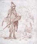 Nootka man prepared for hunting 1778-1785