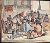 Vente de poissons dans un marché de Québec 1845