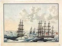 Rencontre du Prince of Wales et de l'Eddystone, bateaux de la Compagnie de la Baie d'Hudson, avec l'Hecla et le Griper, navires du capitaine W. E. Parry, le 16 juillet 1821 16 July 1821