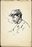 Soldat fumant une cigarette, Flandre française 1917