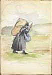 Femme portant un gros sac sur son dos, Pas-de-Calais [between May 12 and August 8, 1918].