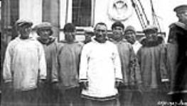 [Group of Inuit men on a ship] Original title: Eskimo of Forsyth Bay 1927