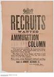 Recruits Wanted, Ammunition Column 1914-1918