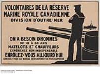 Volontaires de la Réserve de la Marine Royale Canadienne Division D'Outre-Mer 1914-1918