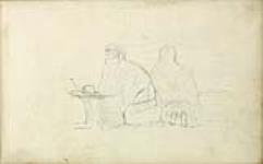 Two kneeling women 1855
