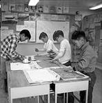 [Children painting in art class, Iqaluit, Nunavut] 1960