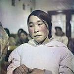 [Evelyn Tamnaruluk Autut, portraying a young bride in the film Angotee] Young Inuit bride octobre 1951