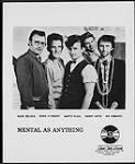 Press portrait of Mental As Anything. Left to right: Wayne Delisle, Peter O'Doherty, Martin Plaza, Greedy Smith, Reg Mombassa. Solid Gold Records s.d.