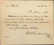 SIMPSON, John Sr. - Scrip number 7029 - Amount 160.00$ 7 July 1885