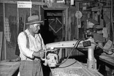 [Chief Bill Meawasige, Serpent River Nation, employed as a carpenter at Noranda Mines Ltd in the sulphuric acid plant] [ca. 1959]