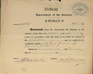 TROTTIER, Francois  - Scrip number 1365 - Amount 60.00$ 17 September 1900