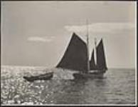 Newfoundland fishing schooner towing a dory [ca. 1930].