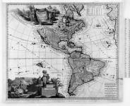 Americae tam septentrionalis quam meridionalis in mappa geographica delineatio  