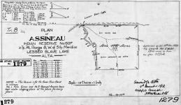 Tr. 8. Plan of Assineau Indian Reserve No. 150F in Tp. 74, Range 8, W. of 5th Meridian, Lesser Slave Lake, Alta....5th November, 1912. Certified correct, J.K. McLean, D.L.S. [Additions 1922/Additions en 1922]