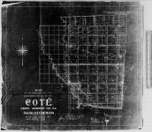 Plan of the subdivision of the surrendered portion of the Coté Indian Reserve No. 64, Saskatchewan. Surveyed by J. Lestock Reid, D.L.S., 1906.... [4 copies/4 exemplaires]