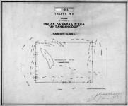 Treaty No. 6. Plan of re-survey of Indian Reserve No. 104, ""Ahtahkahkoop"" of ""Sandy Lake"". Boundaries re run summer season 1906 by J. Lestock Reid, D.L.S.