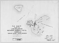 Tr. 5, N.W.T. Plan of land belonging to Methodist mission & H.B. Co. at Rossville, Norway House Indian Reserve. Surveyed by J.K. McLean, D.L.S., 1910.... [Additions to 1940/Additions jusqu'en 1940]