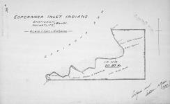 Esperanza Inlet Indians. Ehatisaht [and/et] Nuchatlitz bands. [Map showing Klitsis Reserve No. 16./Carte montrant la réserve Klitsis no 16.] Certified correct. Ashdown H. Green, B.C.L.S.